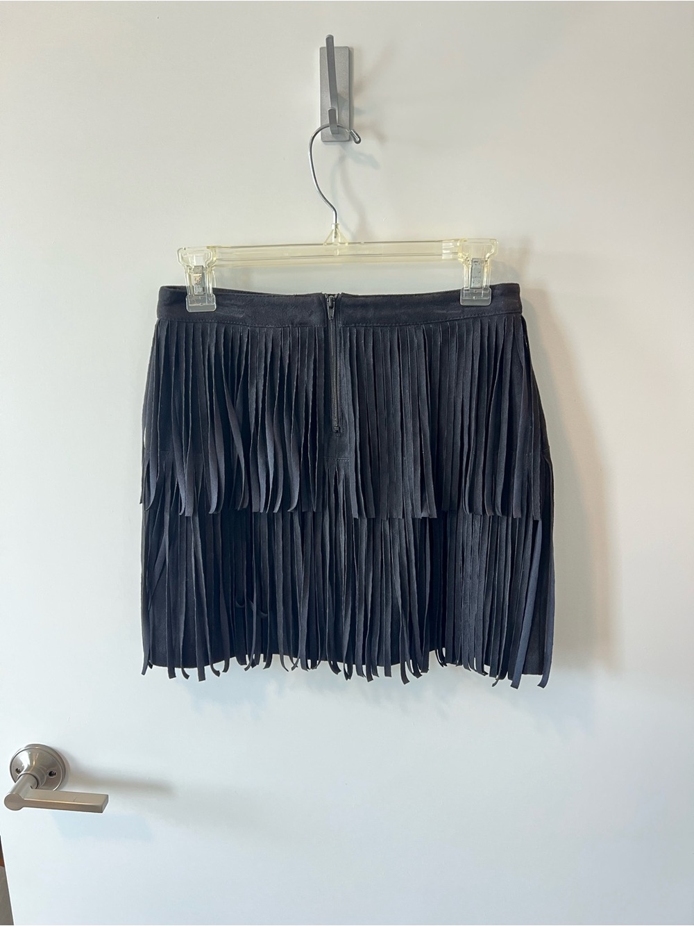 H&M Black Fringe Mini Skirt - Women's